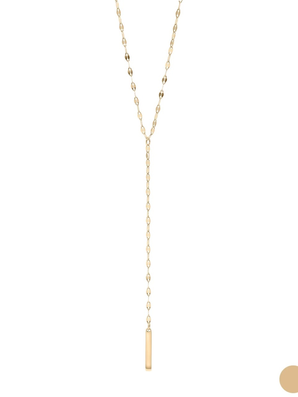 Gold Bar Y-Style Pendant Necklace